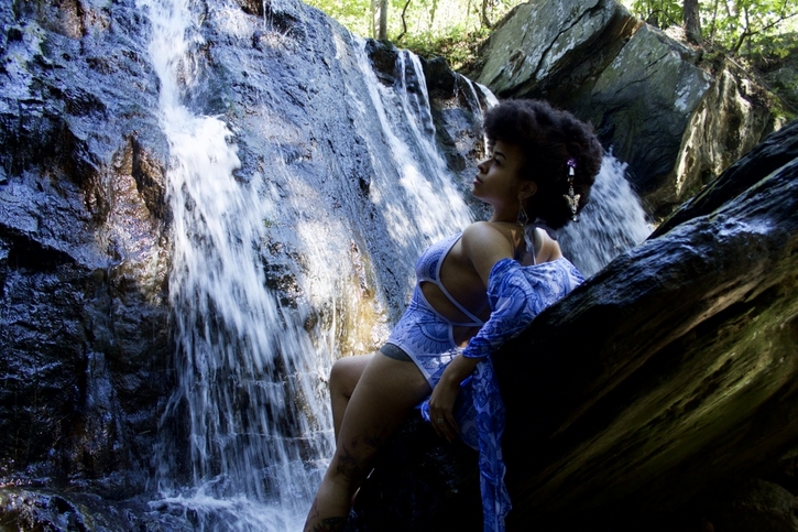 Female model photo shoot of KaiaCeline in Kilgore Falls