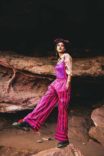 Female model photo shoot of hausinflux in RED ROCKS, CO