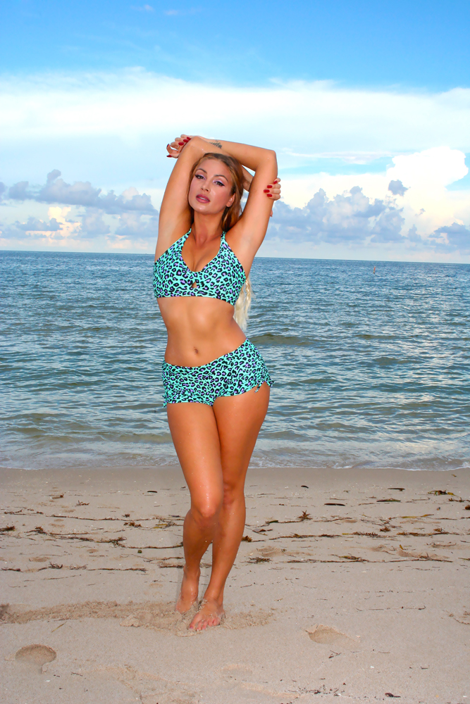 Female model photo shoot of Black Cat Bikinis in Fort Lauderdale Beach