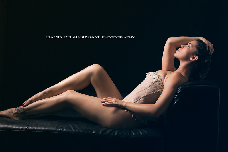 Male and Female model photo shoot of David Delahoussaye and Amelia Simone in The Lighthouse Studio