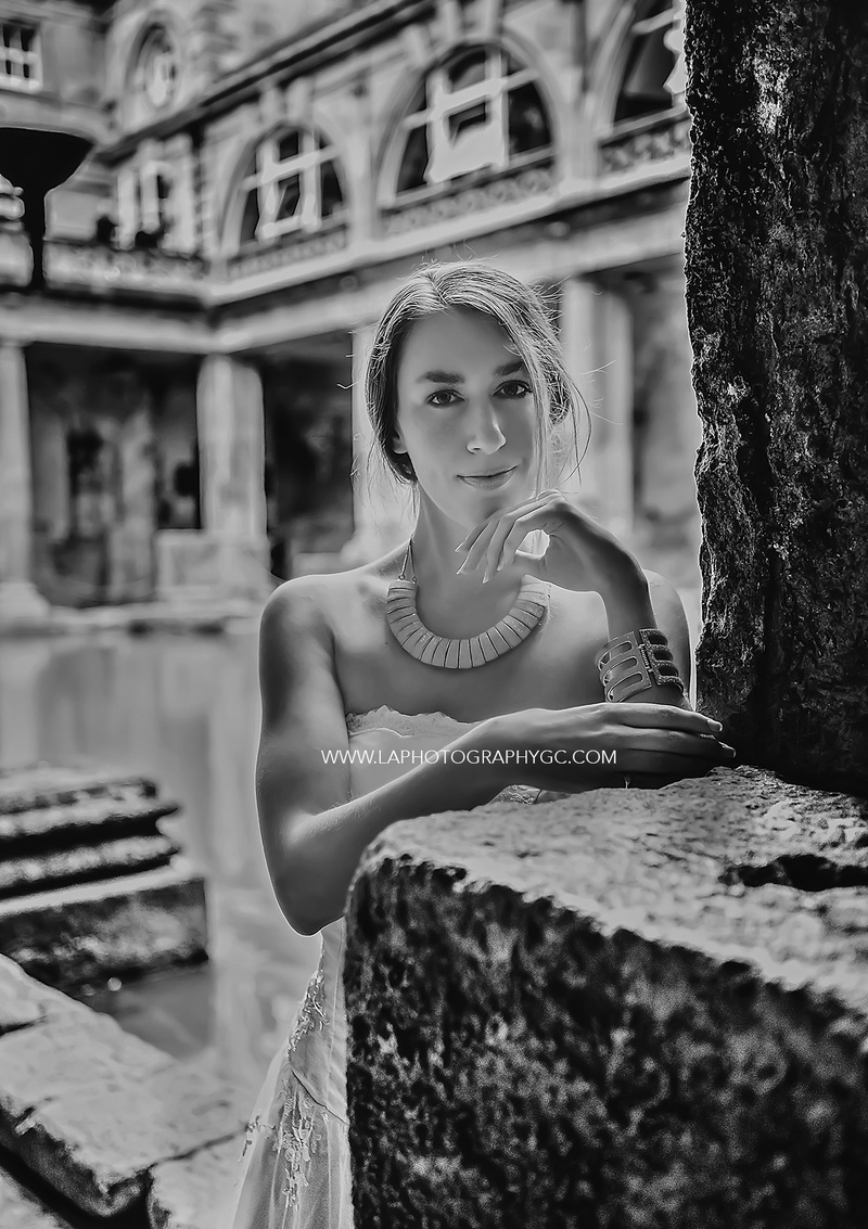 Female model photo shoot of Sophie Ellwood in Roman Baths, UK
