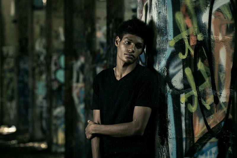 Male model photo shoot of king_zdaddy in graffiti pier