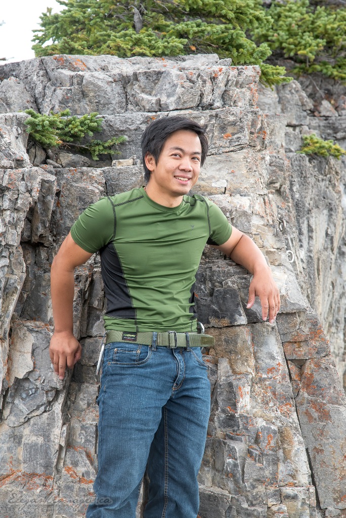 Male model photo shoot of Lee Tan in Mount Yamnuska