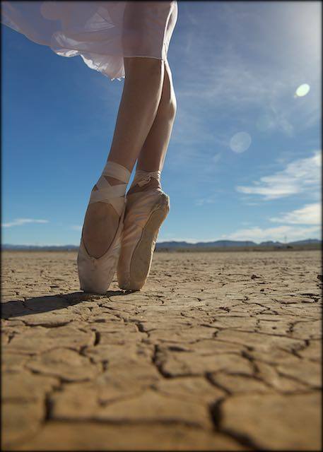 Female model photo shoot of viktory in dry lake