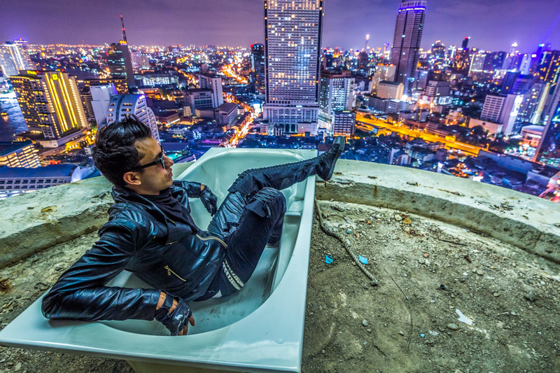 Male model photo shoot of Steelimagery in Bangkok's abandoned Hotels