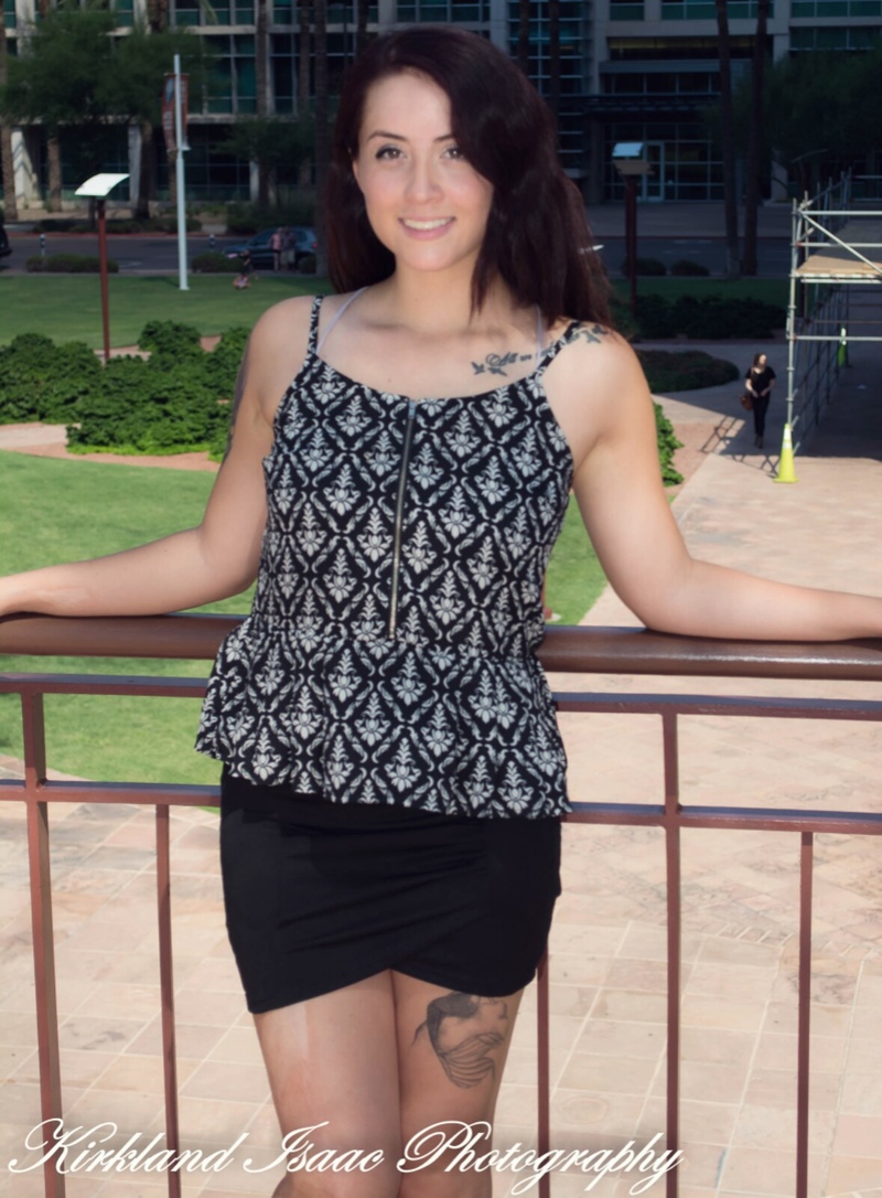 Female model photo shoot of xEmeraldx in Phoenix art district