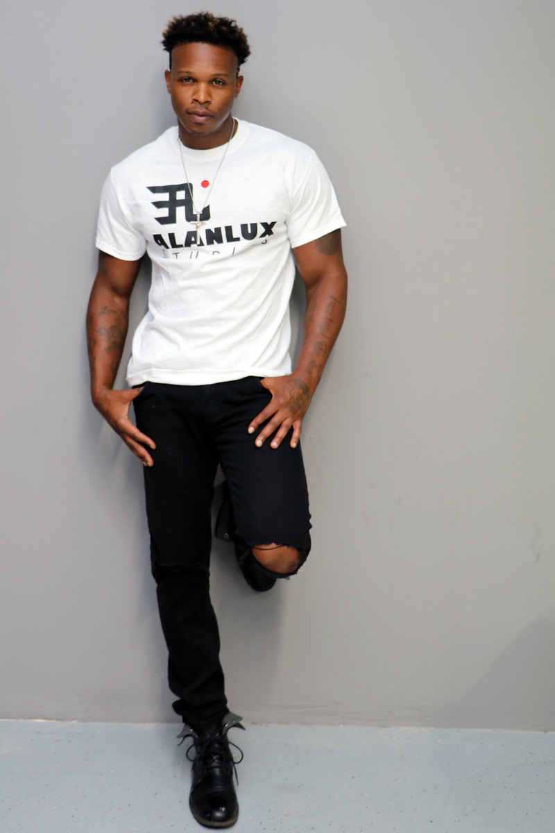 Male model photo shoot of Alan Lux and jamarious d in Alan Lux Studios