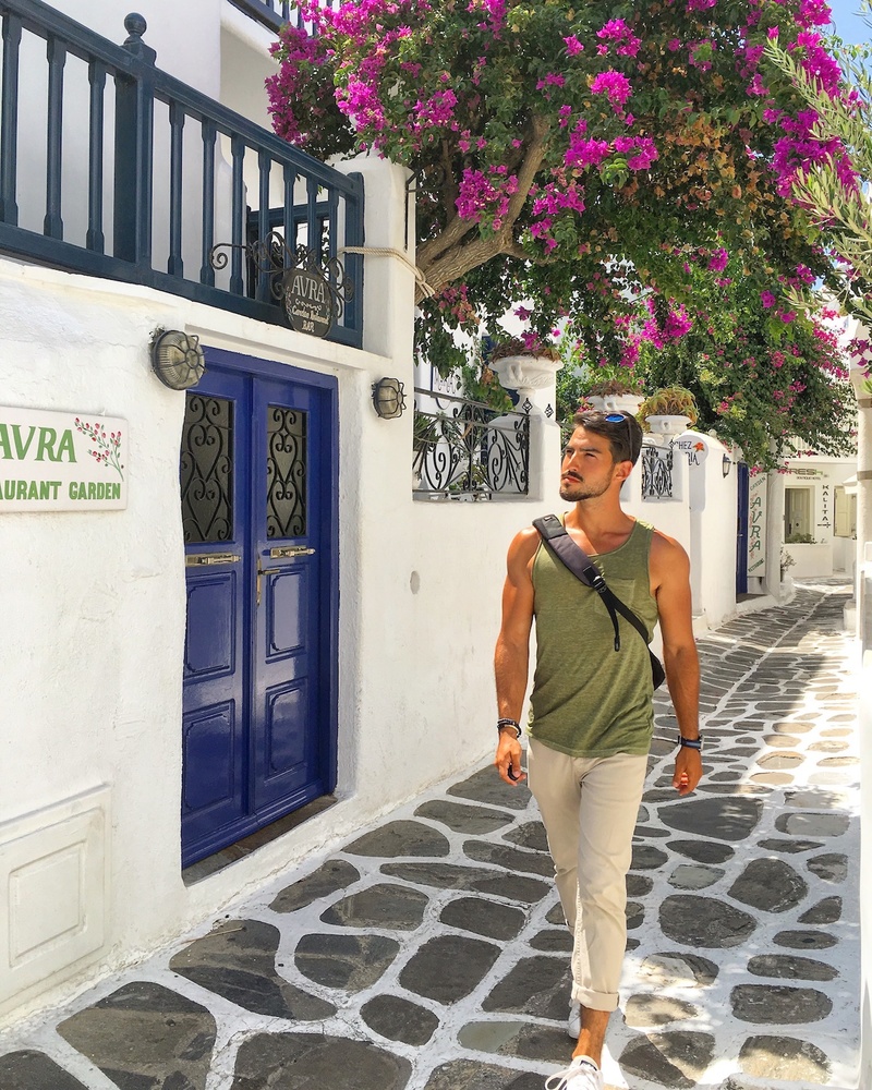 Male model photo shoot of Mitchell Mingorance in Mykonos, Greece