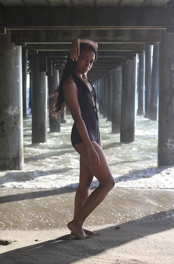Female model photo shoot of Toneia in Santa Monica Pier