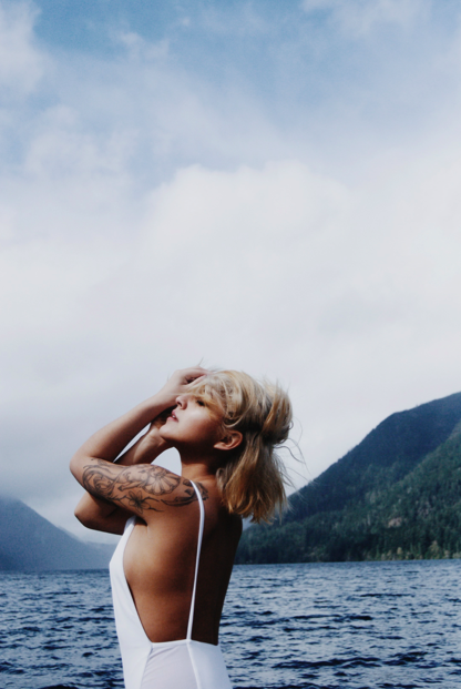 Female model photo shoot of Molly Caitlin Baber in Lake Crescent, Washington