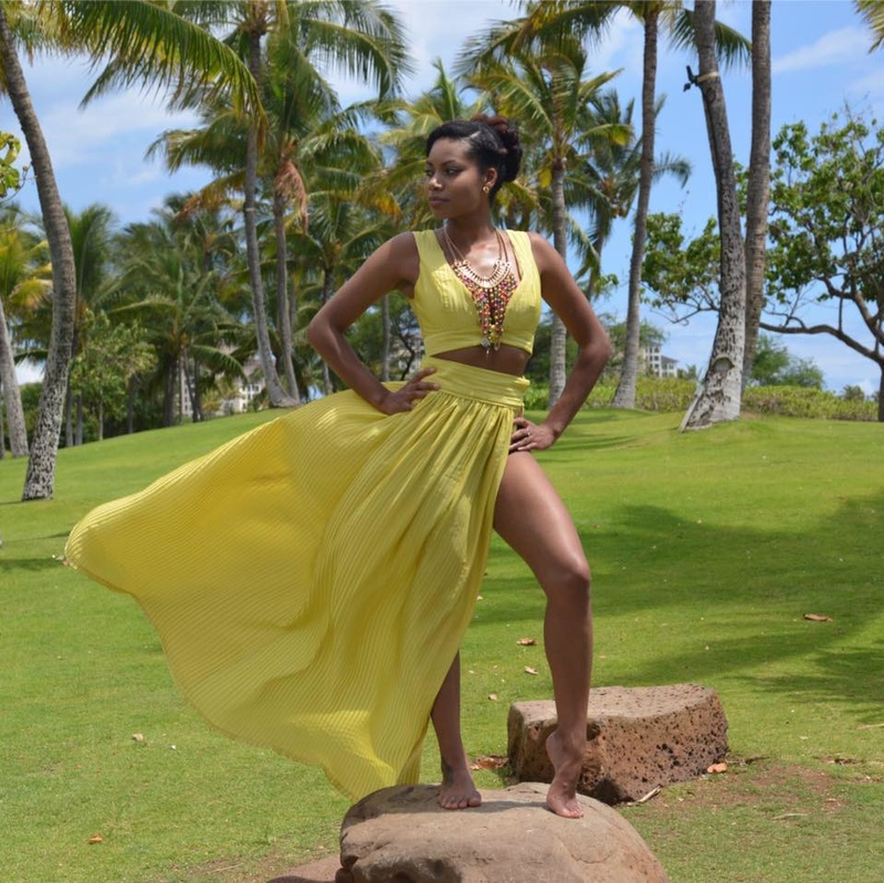 Female model photo shoot of Dion G in Hawaii