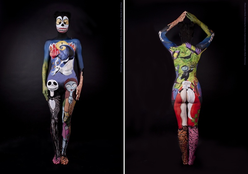 Male model photo shoot of Scorpio Body Painting