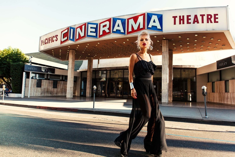 Female model photo shoot of Black Cake in Arclight Hollywood