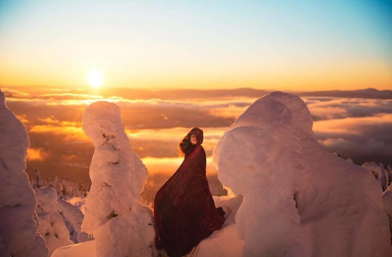 Female model photo shoot of celestecharmaine in Big White Ski resort