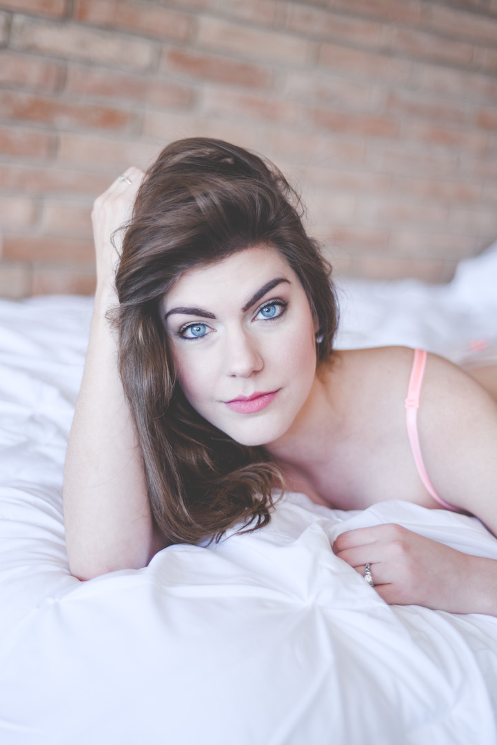 Female model photo shoot of femme delicate boudoir