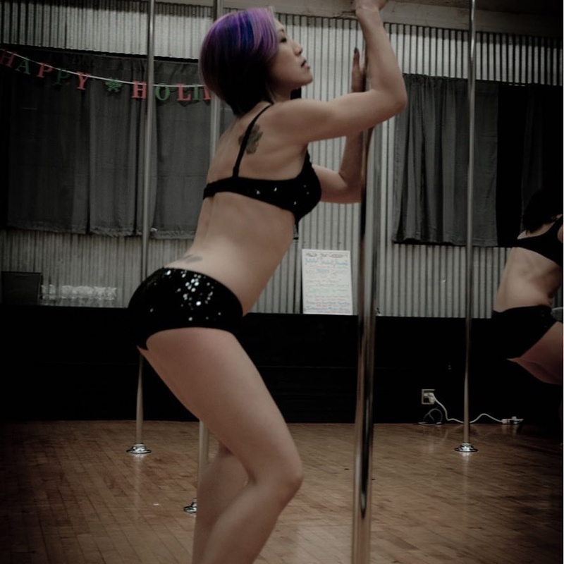 Female model photo shoot of Midori May in SF Pole & Dance, San Francisco, CA