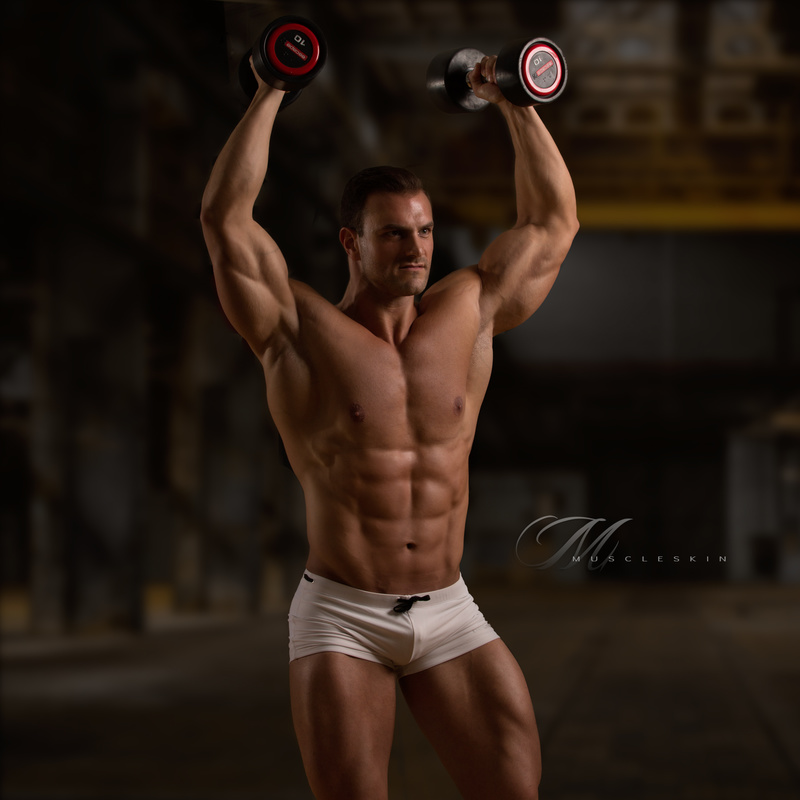 Male model photo shoot of MuscleSkin in London
