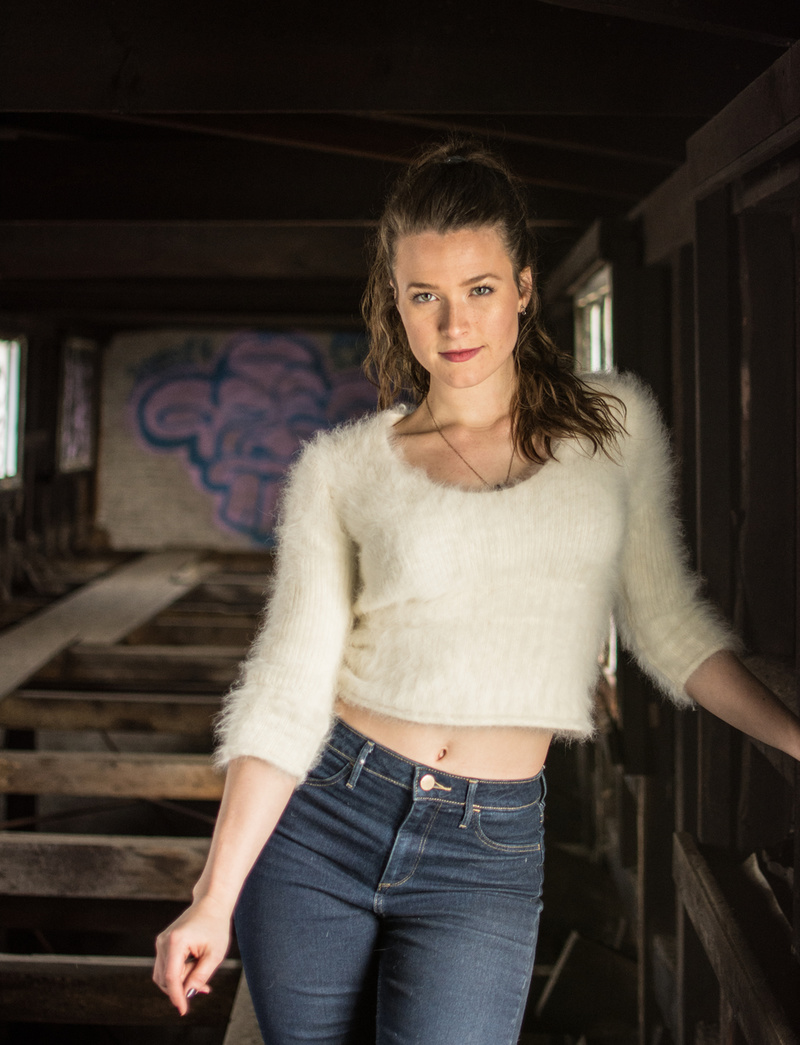 Female model photo shoot of Lindsay Milligan in Gowanus Warehouse