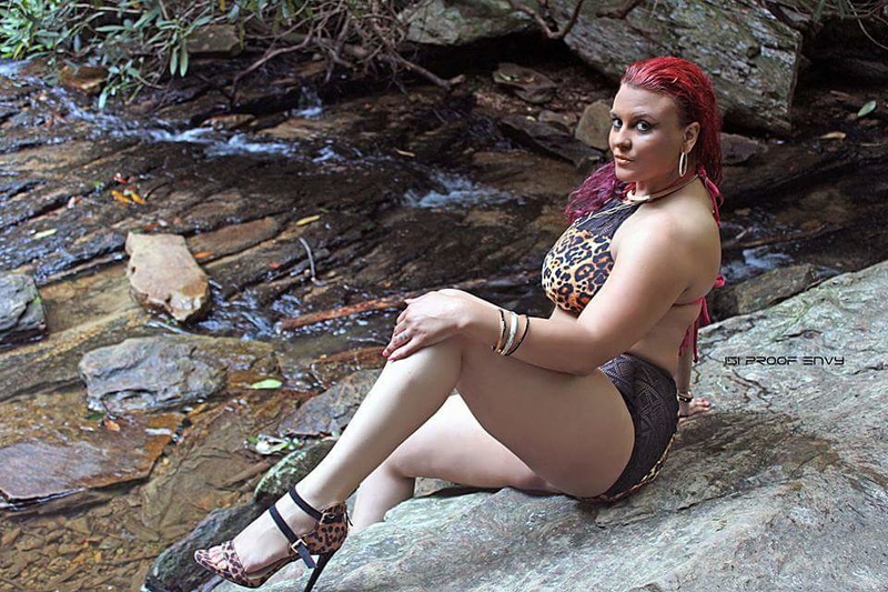 Female model photo shoot of Shuante Fiya by 151ProofEnvyPhotography in Hanging Rock State Park