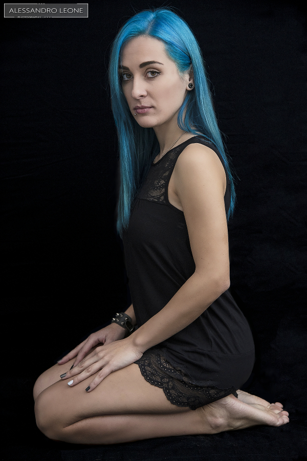 Female model photo shoot of TealBlue