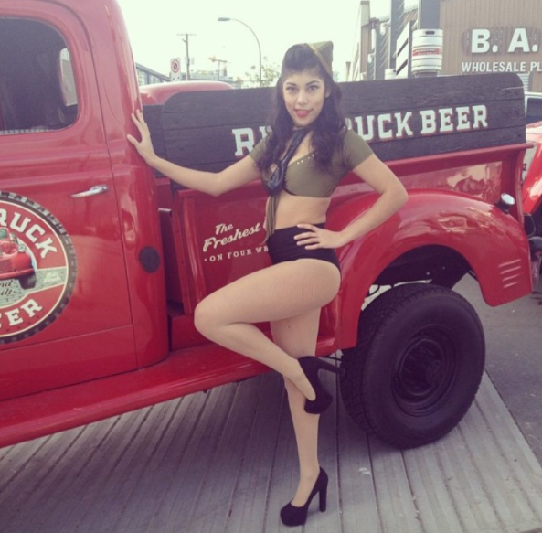 Female model photo shoot of esperanza__gomez in Red Truck Beer Brewery