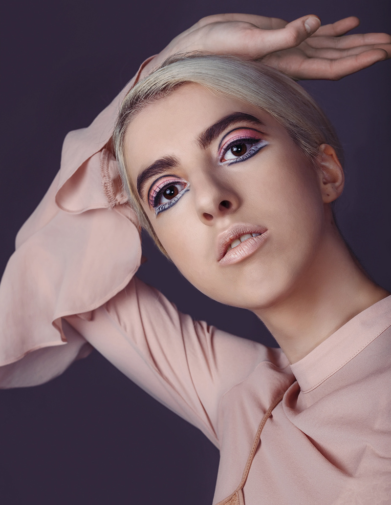 Female model photo shoot of katterek, makeup by Laura Onea