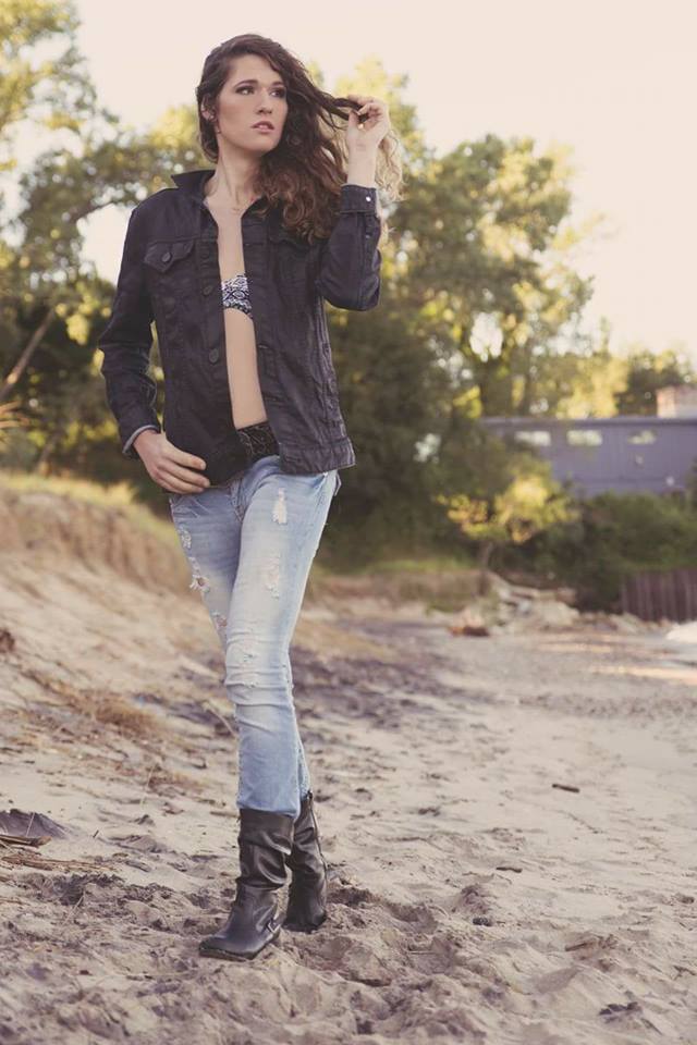 Female model photo shoot of Midnight94 in lake michigan