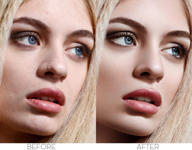 Female model photo shoot of illuminating retouching