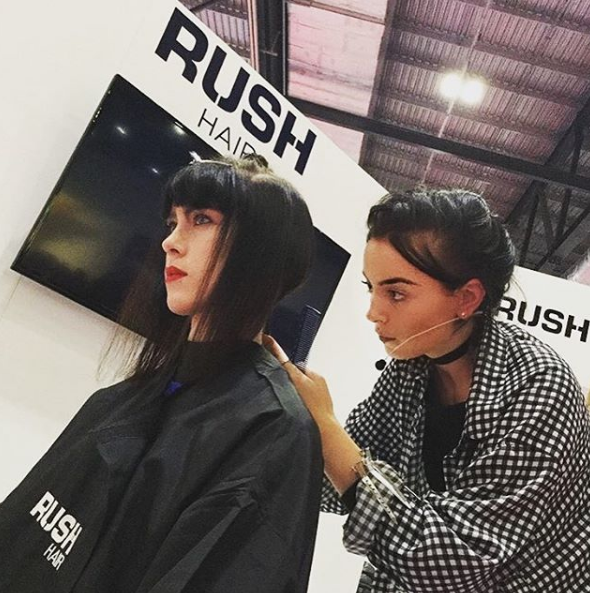 Female model photo shoot of jessicaquarmbyrushhair in RUSH Hair