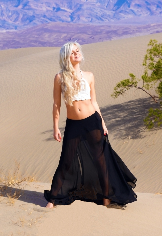 Male and Female model photo shoot of Larry Lodwick and Danny V Hall in Sand Dunes, Death Valley