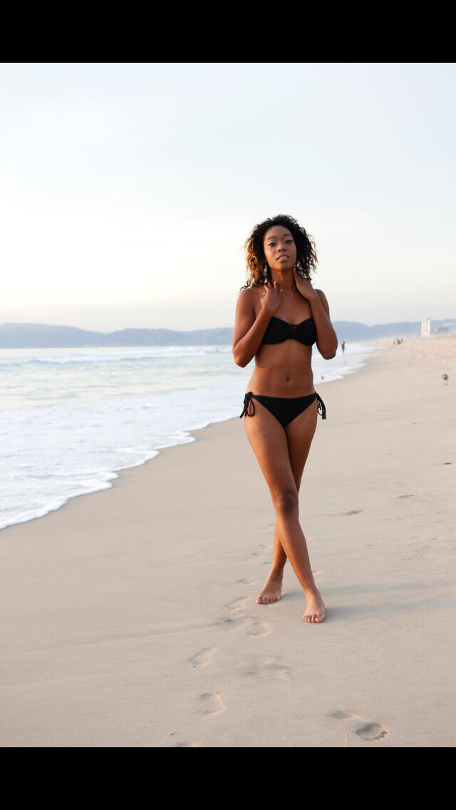 Female model photo shoot of Model_Shavi in Los Angeles Santa Monica beach