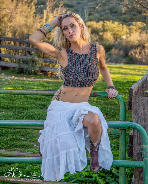 Female model photo shoot of MiChelle Oc by Luz Bella Photography in Queen Valley, AZ