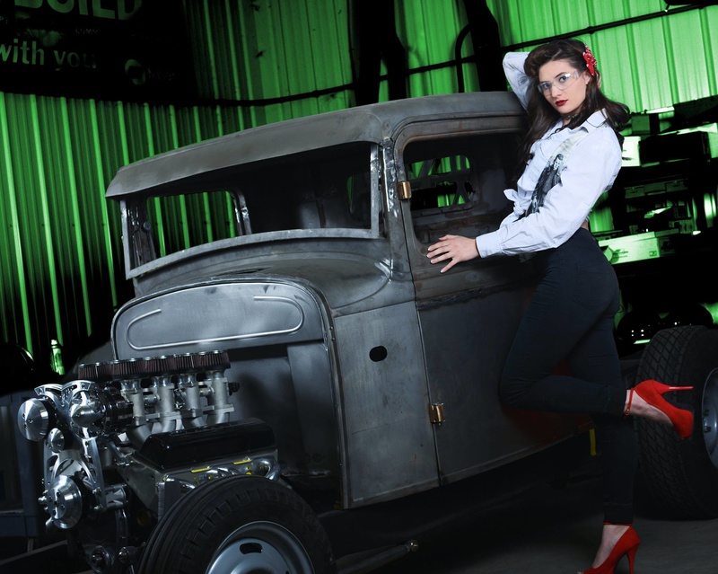 Female model photo shoot of Rylie Frohock in Sparks Speed Shop