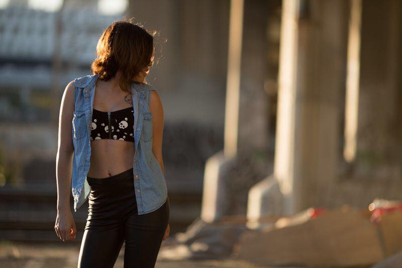 Female model photo shoot of Martinez_Belinda in LA Train Tracks