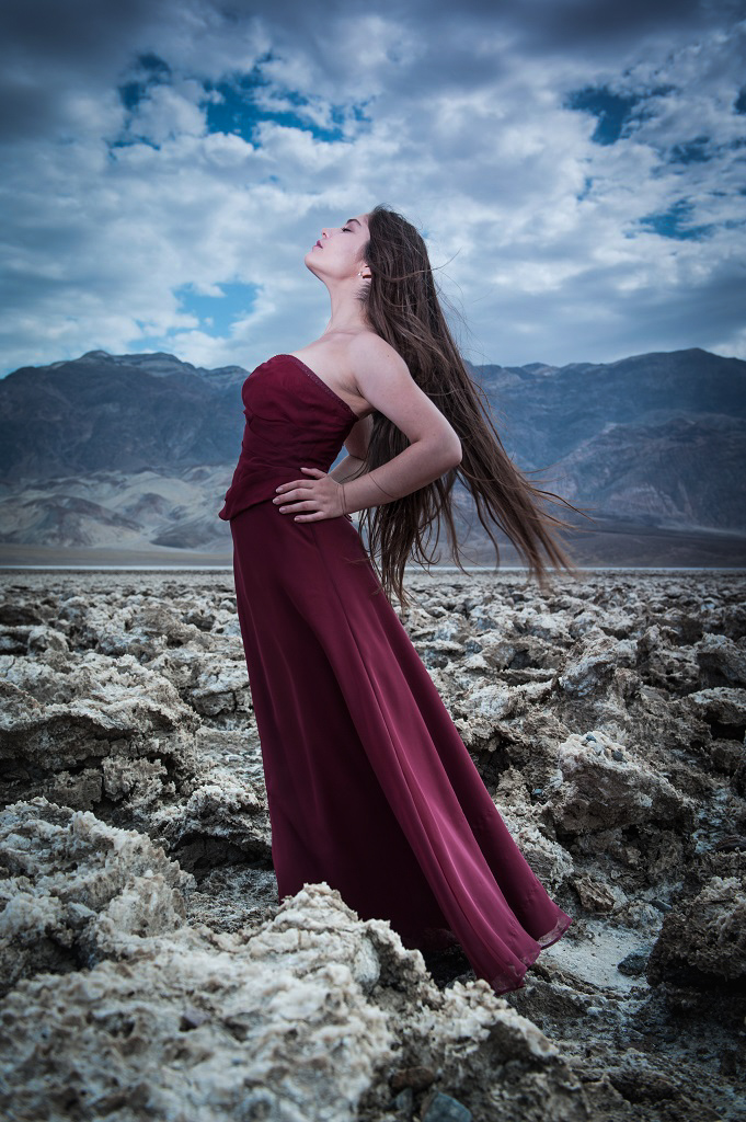 Female model photo shoot of Sarah C Lynch in Devil's Golf Course Death Valley CA