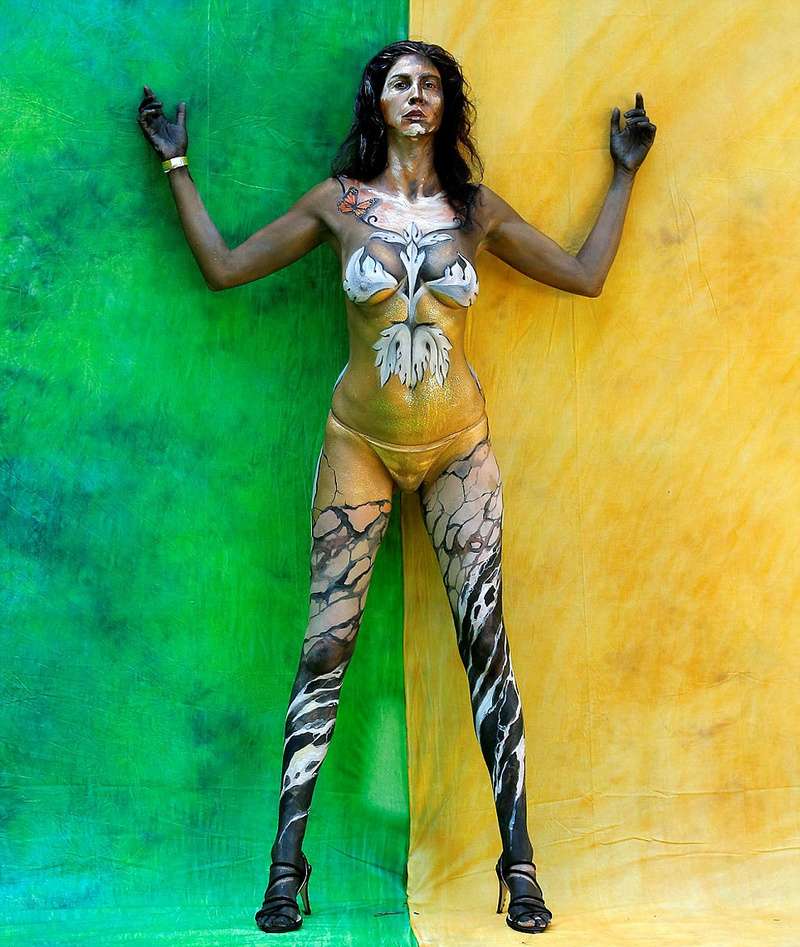 Female model photo shoot of Elle Joy in Porschach, Austria at the World Bodypainting Festival 2016
