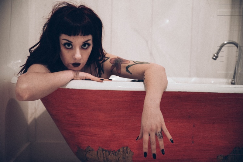 Female model photo shoot of BrokenDoll in Some bathtub