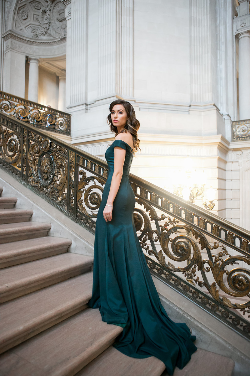 Female model photo shoot of AnnMari in San Francisco City Hall