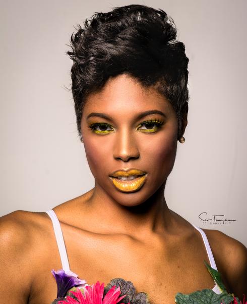 Female model photo shoot of Noravia McCoy by Maria Lang in 4D Arts Studio