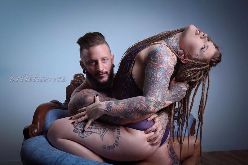 Female model photo shoot of Jessica Sarkozi and Mel Saint Metal by ArtistiCurves 