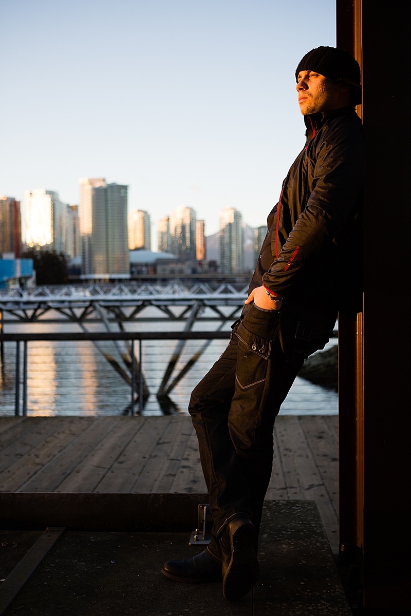Male model photo shoot of Kyr KK in Olympic Village, Vancouver, BC