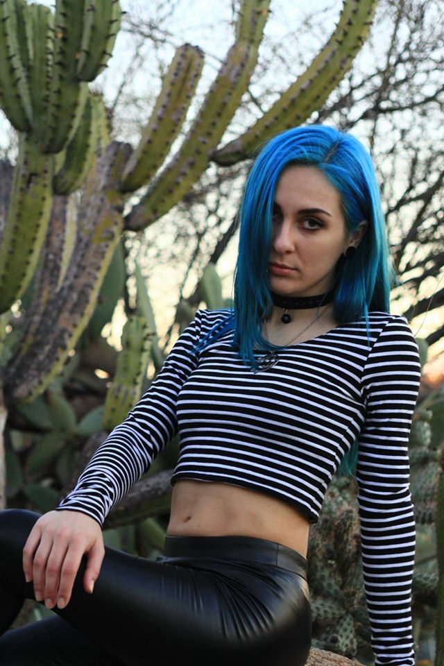 Female model photo shoot of TealBlue
