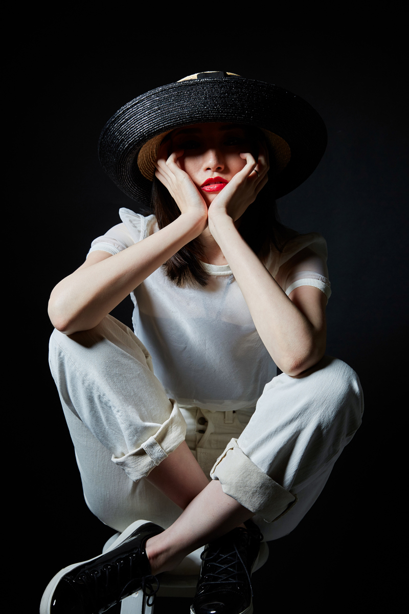 Female model photo shoot of YURIKA KUBO in Tokyo, clothing designed by MinaMaeda
