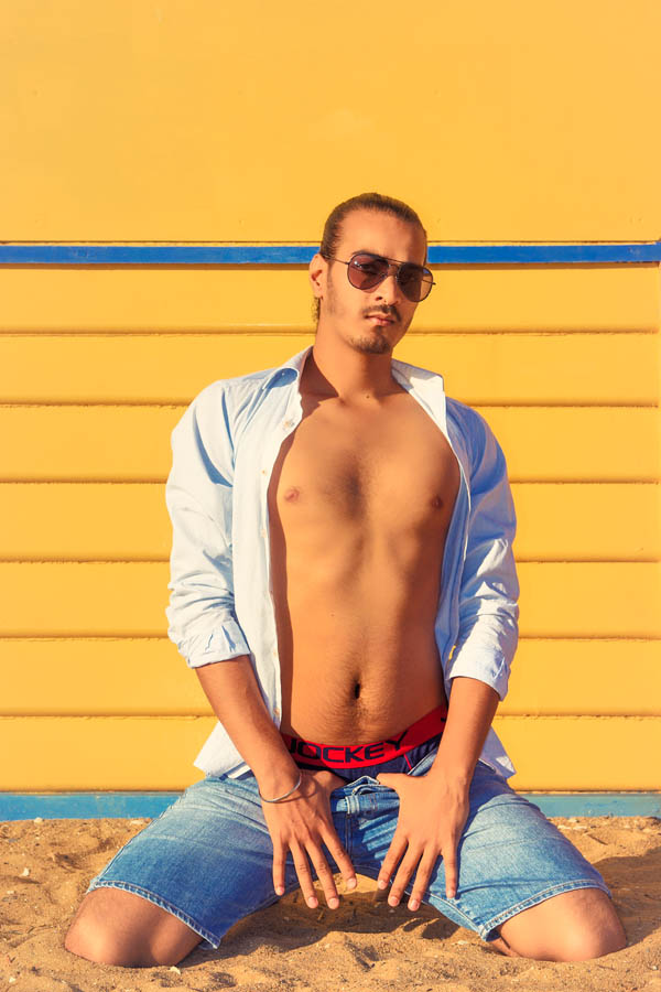 Male model photo shoot of gurpreets in brighton beach