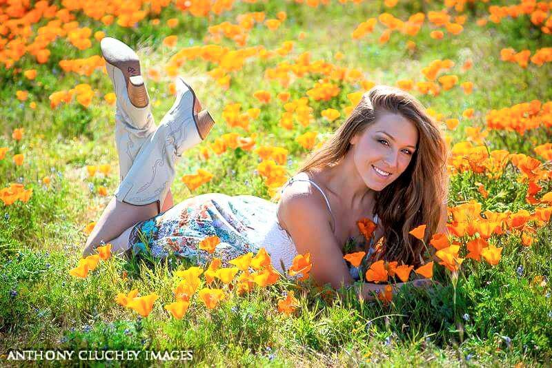 Female model photo shoot of JamesonBeauty in Antelope Valley Poppy Reserve
