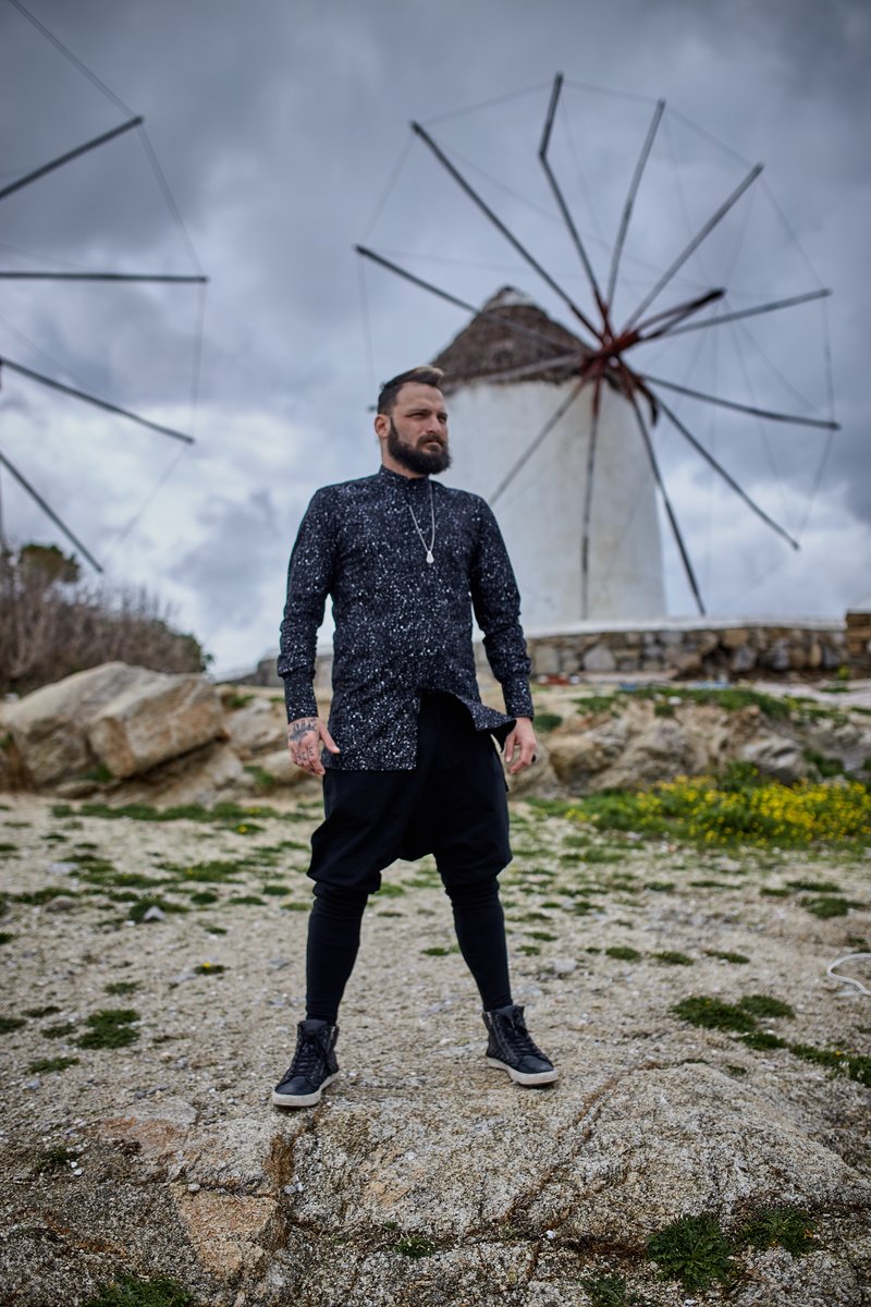 Male model photo shoot of Jordi Xourafas in mykonos