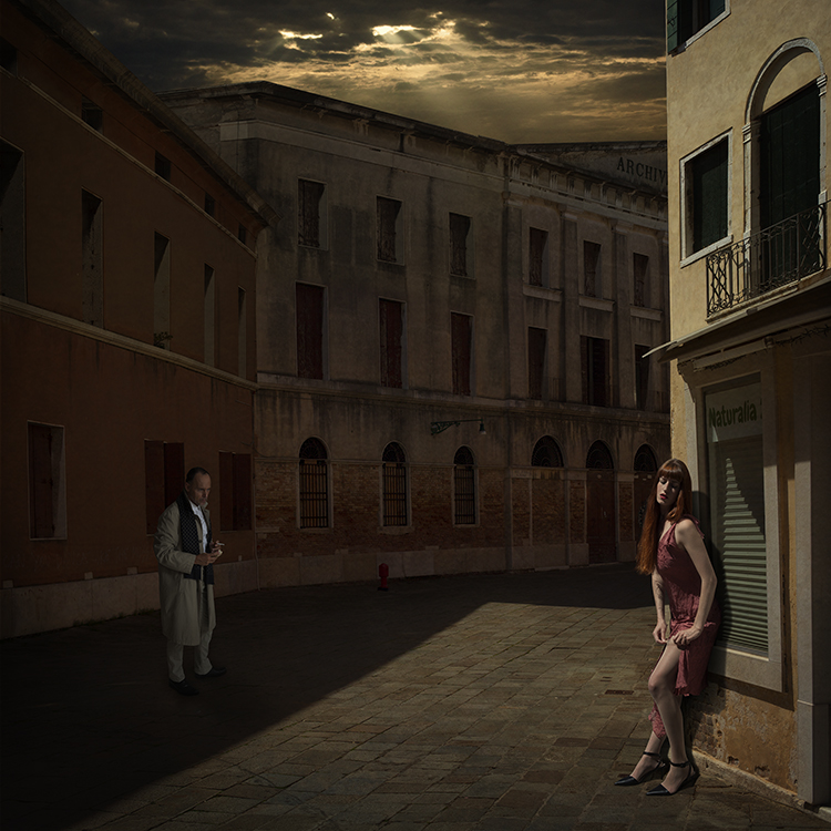 Female model photo shoot of van licht in Venice Italy