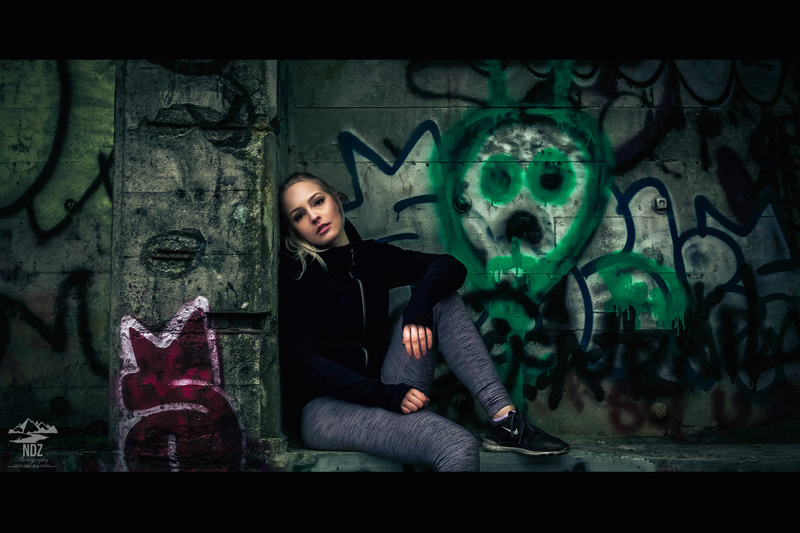 Male and Female model photo shoot of NDZPhotography and Karli Fisco in Abandoned Mill