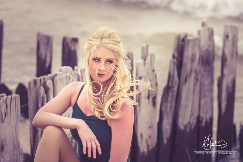 Female model photo shoot of SarahModelMayhem by KennyHekhuisPhotography, hair styled by NH Beauty