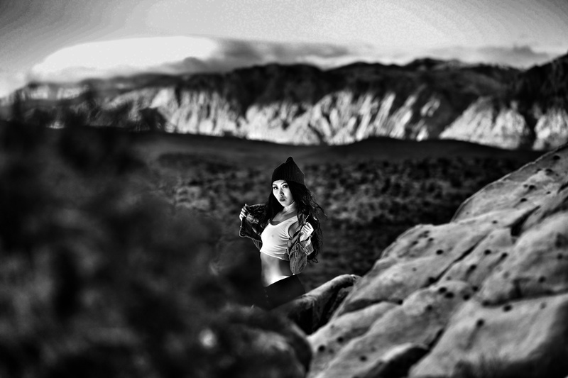 Female model photo shoot of Mi-Hea Oh in Next to Red Rock Canyon